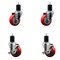 Service Caster 3.5'' Red Poly Wheel Swivel 1-3/4'' Expanding Stem Caster Set 2 Brakes, 4PK SCC-EX20S3514-PPUB-RED-2-TLB-2-134 - alternate 1